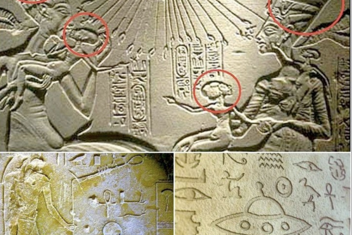 Anunciando evidências de alienígenas aparecendo no Egito desde os tempos antigos