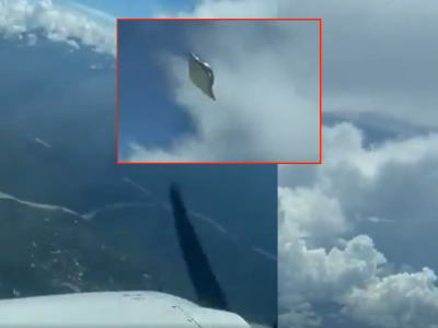 Close Encounter: UFO Almost Collides with Aircraft in the Sky